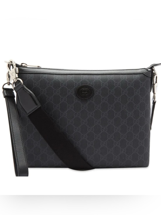 Gucci Other - Gucci Black GG Monogram Messenger Crossbody Bag detachable strap made in Italy